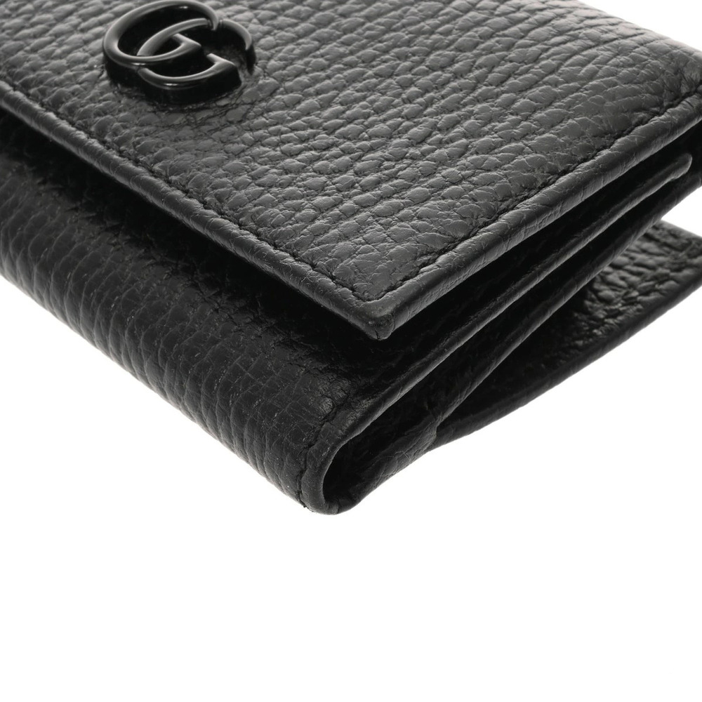 Gucci Leather Tri Black fold Wallet Marmont GG - Picture 5 of 8